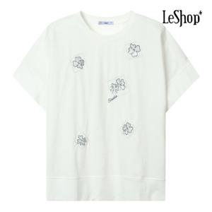 르샵  네잎클로버 자수 반팔 티셔츠 (BP6TS001A)