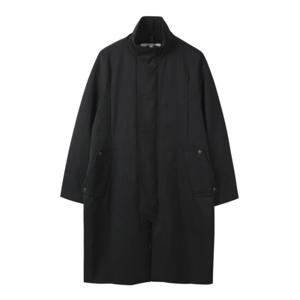 [커스텀멜로우]블랙 밴드 칼라 트렌치 코트 CWCAA24002BKX