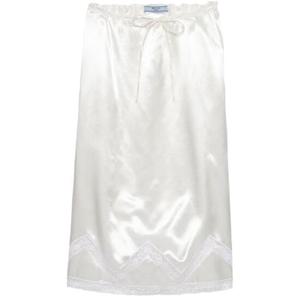 25 SS 프라다 자수 새틴 미디 스커트 P109WSOOO15ZC TP438909535