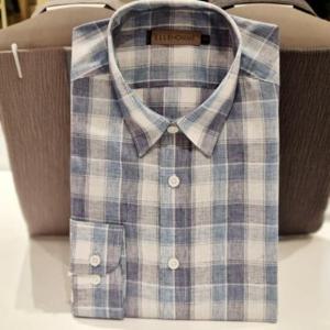 [엘르옴므]EBCMZ41942_LINEN BLEND블루체크셔츠