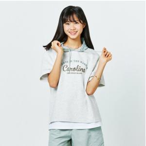 [소이]4부 쿨나일론배색후드셋업반팔티셔츠 25M1751
