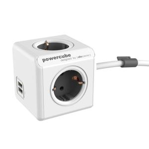 고용량 멀티탭 파워큐브 익스텐디드 1.5M USB 그레이 4구 콘센트