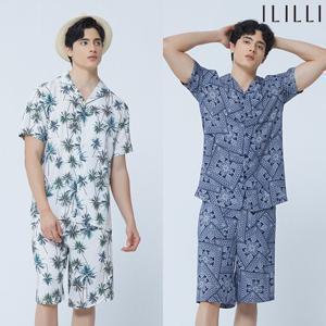 NEW 아이릴리 남성 인견100 바캉스파자마 셋업 2세트