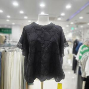 [나인스텝]N24NS4206 레이스둥근반팔블라우스