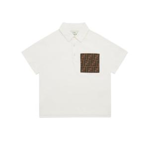 주니어 펜디 폴로 셔츠 JMI4757AJ F0TU9 White