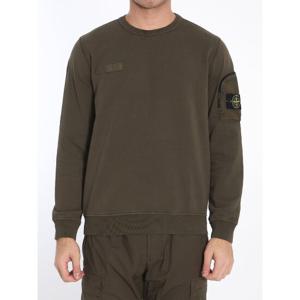 스톤아일랜드 밀리터리 그린 코튼 크루넥 맨투맨 K1S156100003S