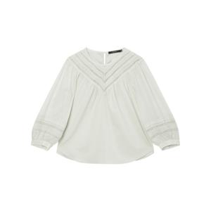 질스튜어트 뉴욕 여성 24FW 그레이 레이스 펀칭 디테일 코튼 블라우스 JSBL4C100G1