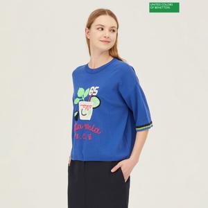베네통 화분 자수 패치 니트 BAKP16411