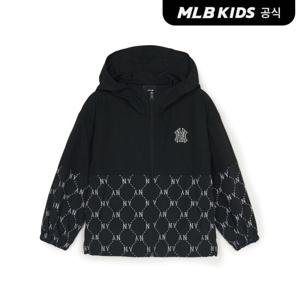 [MLB키즈 공식] 25SS 다이아 모노그램 경량 바람막이 NY (Black) 7AWJMD653-50BKS