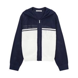 [보브]후디드 컬러 블록 가디건7124250106