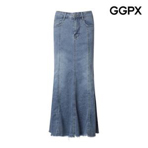 GGPX  절개 머메이드 데님 롱 스커트 (GP4SK018F)