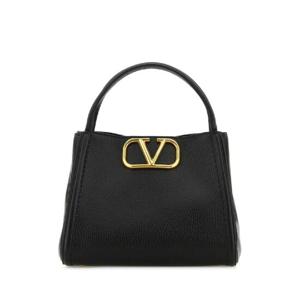 VALENTINO GARAVANI 블랙 가죽 VLogo 핸드백 6W2B0R21IMZ 0NO