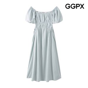 GGPX  더블 밴딩 스퀘어넥 퍼프 원피스 (GP5OP010F)