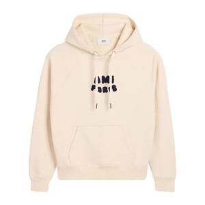 아미 크림 컬러 자수 로고 후드티 USW275 747136