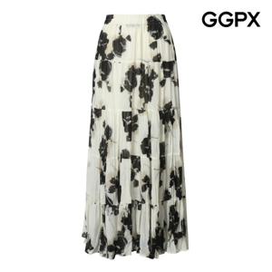 GGPX  로맨틱 플라워 패턴 링클 스커트 (GP5SK025F)