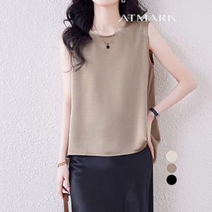 ATMARK (77까지)언발새틴슬리브리스블라우스_AA53BL020G