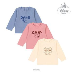 [디즈니베이비]디즈니 칩앤데일 심플티셔츠(CREAM,BLUE,PINK)_79Q521001