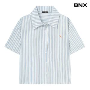 [BNX]소매 롤업 자수 셔츠 (BX2BL019L0)