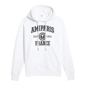 AMI Paris 로고 프린트 드로스트링 후디 USW208747100