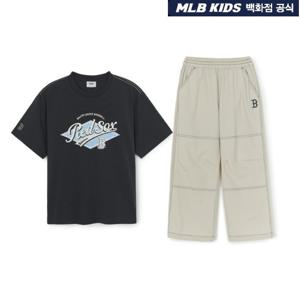 [MLB KIDS] 스트릿 반팔 우븐팬츠 세트 보스턴 레드삭스 _ 7AS1B415