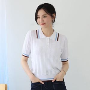 [웬디즈갤러리]데이데이 반팔 카라 니트/여름 출근 모임  RKN142