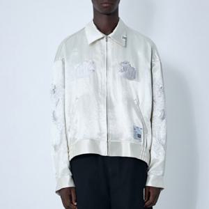 25 SS 메종 미하라 야스히로 Souvenir 그래픽 엠브로이드 집업 봄버 자켓 J14BL144 SS25M