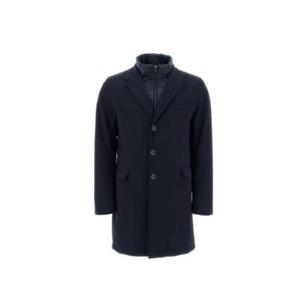 Herno 싱글 브레스트 노치 라펠 하이넥 코트 CA000178U12522 9200BLUE TP934971984