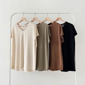 [아이우먼]빅사이즈데일리티 P537L505 린넨무지브이가오리티 LD