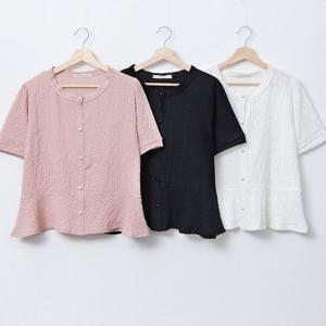 [아이우먼]빅사이즈반팔블라우스 U628L506 비즈레이스유넥블라우스 BN