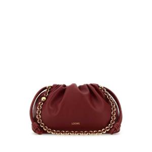 LOEWE 레드 나파 가죽 미디엄 플라멩코 클러치 A411FCRX02 BURNTRED