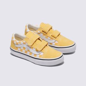 반스 VN000CYDP1T 키즈 컬러 띠어리 체커보드 Old Skool 올드스쿨 벨크로 키즈 캔버스화 유아용 아동화