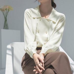 블라우스 셔츠 하늘하늘 DO2536 더블단추