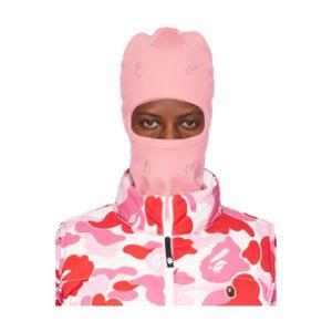 25 SS BAPE 여성 핑크 크리스탈 스톤 발라클라바 232546F014002