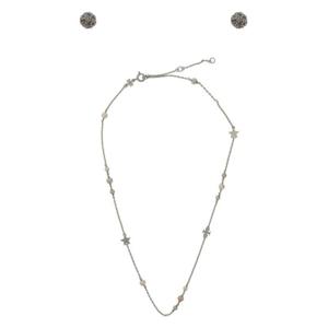 토리버치 목걸이 팬던트 165322 056 Tory silver pearl crystal
