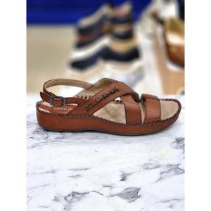 허시파피 세이브존05 여성 스티치 천연소가죽 광폭 3cM통굽샌들 DKENFY742