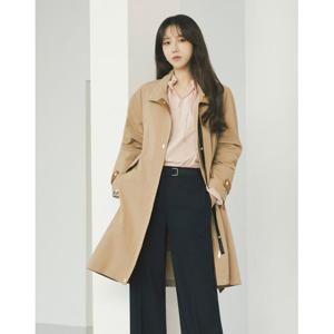 [올리비아로렌]가죽 배색 롱 트렌치 점퍼_VVPCL3S1391