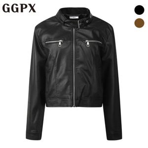 GGPX  벨티드 페이크 레더 자켓 (GP2JK025F)