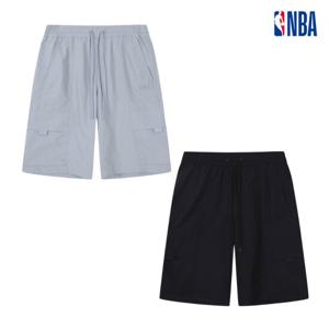 NBA N252PT123P 공용 오버핏 타슬란 카고 5부 팬츠 반바지 STG