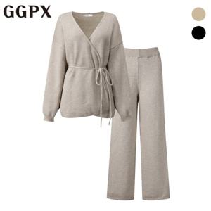 GGPX  랩 퍼프 가디건 앤 팬츠 투피스 (GP3OP003F)