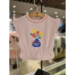 [블루독베이비] 25 SS(핑크)플라워루즈핏셔링티셔츠(4531433205) 등원 백일 돌 선물 조카 간절기 아가옷 여