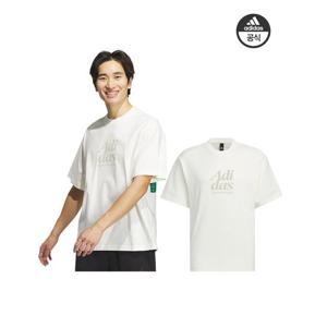 [아디다스] 남녀공용 GFX 코튼 화이트 반팔티셔츠/반팔티-IT3927