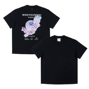 우영미 25SS 3D 코랄 백로고 반팔 티셔츠 블랙 W251TS05708B