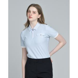 닥스 골프 여성 25SS PREMIUM 블루 써커 반집업 티셔츠 DNTS5B412B2