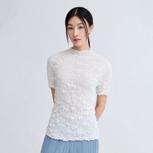 [플리츠미(여성)]시스루 숏 슬리브 티셔츠_PPTSM125010