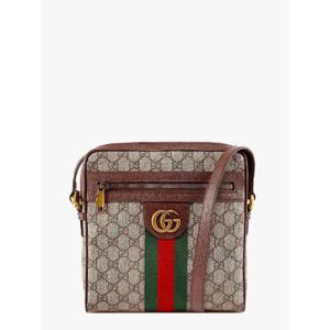 GUCCI Gg supreme fabric and leather shoulder bag with iconic web band 54792696IWT