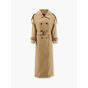 GUCCI Wool and silk crepe coat with all-over GG motif 828105Z8BZX