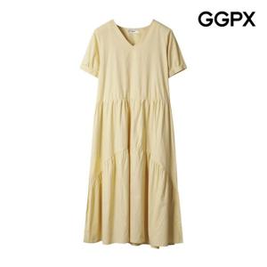 [GGPX] V넥 셔링 캉캉 반팔 원피스 (GP5OP008F)