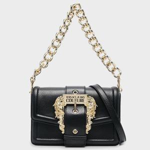 25 SS 베르사체 진 꾸띄르 빅 버클 스트랩 레더 체인 숄더백 블랙 75VA4BFC ZS413 899