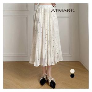 [앳마크]ATMARK 잔주름도트밴딩플레어스커트_AA53SK016G