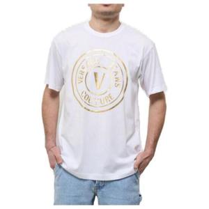 Versace 진스 꾸뛰르 V 엠블럼 크루넥 티셔츠 78GAHT01CJ00T G03 TP941191745